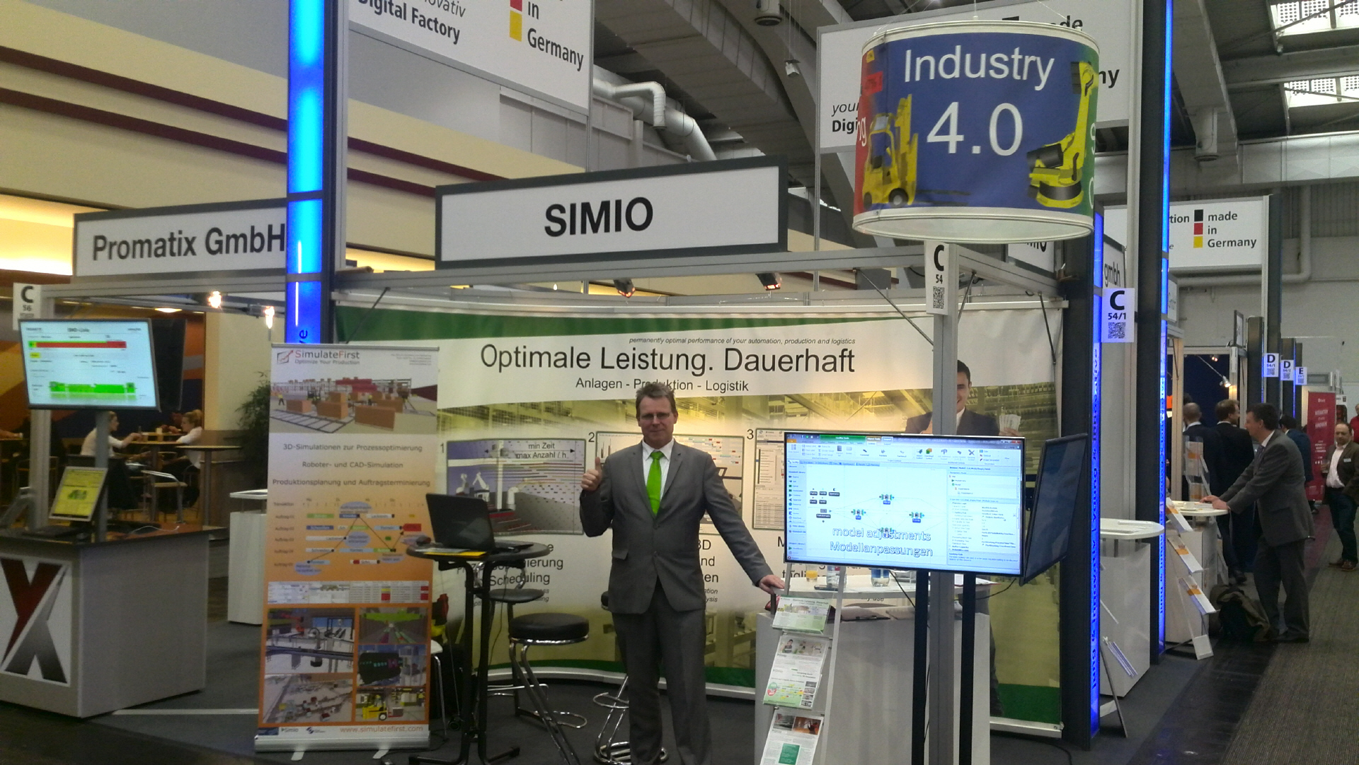 Materialflusssimulation mit Simio auf der Hannover Messe 2014